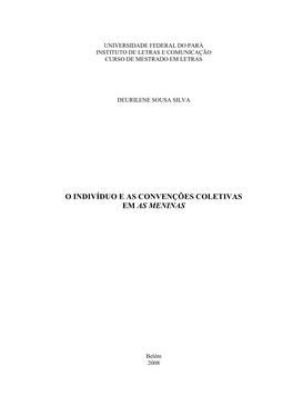 O Indivíduo E As Convenções Coletivas Em As Meninas