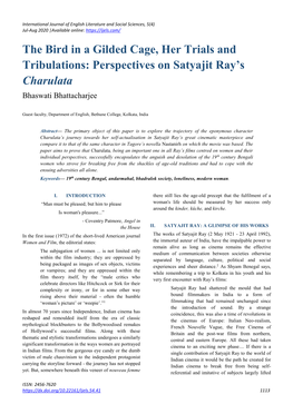 Perspectives on Satyajit Ray's Charulata