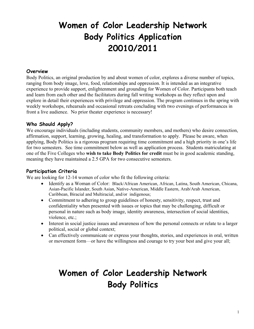 Women of Color Leadership Network