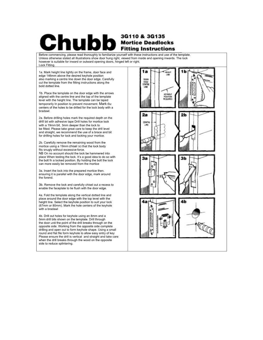 Union 3G110 & 3G135 Fitting Instructions