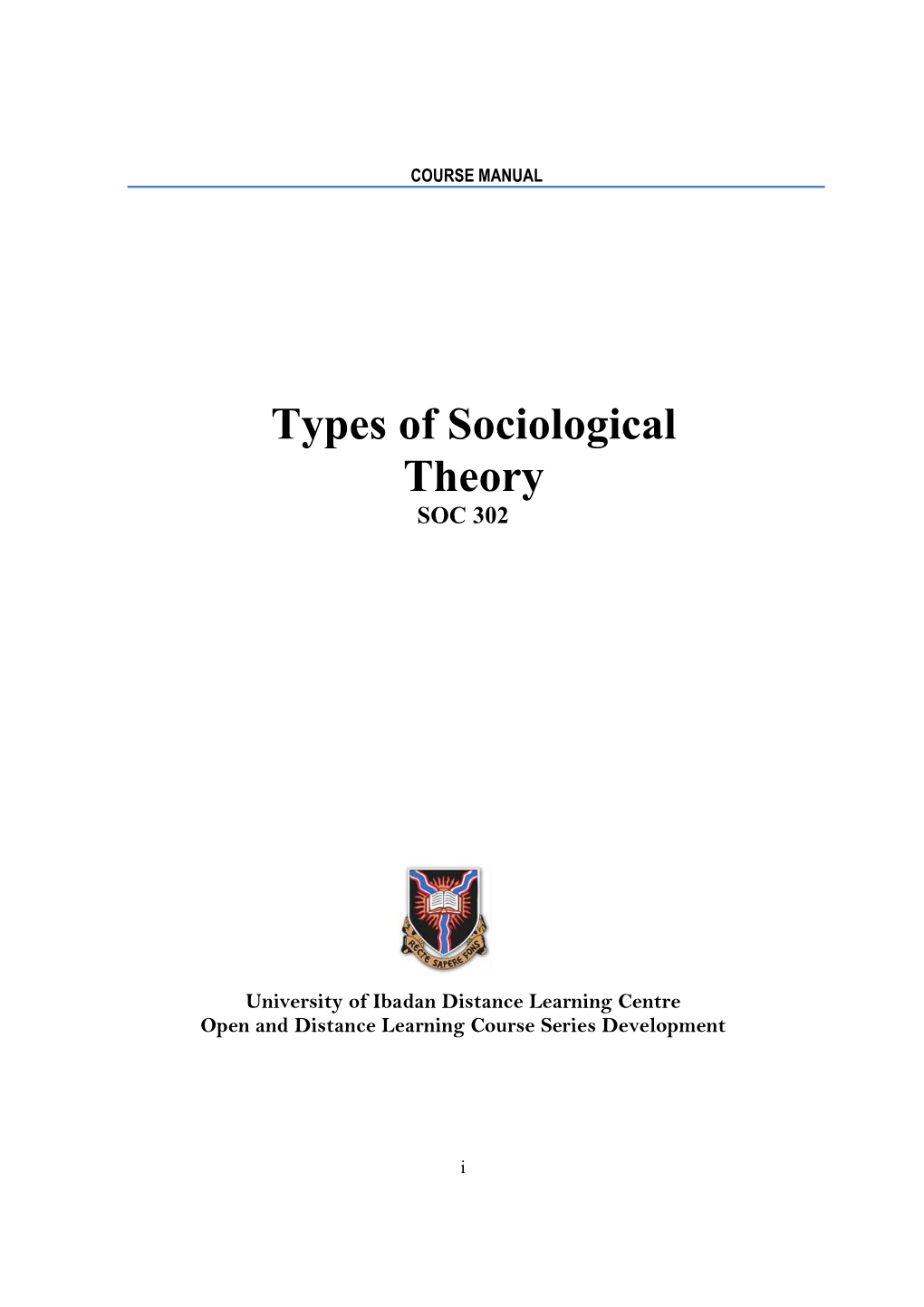 Sociological Theory SOC 302