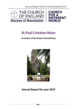 Annual Report St Paul's Heaton Moor