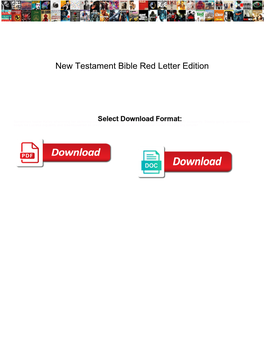 New Testament Bible Red Letter Edition