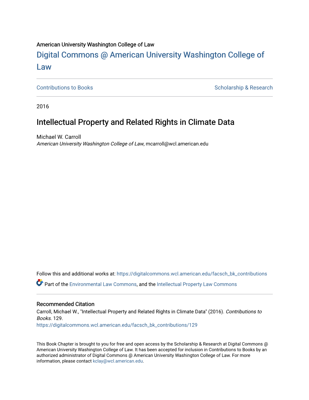 Intellectual Property and Related Rights in Climate Data