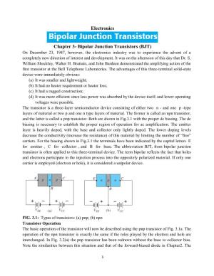 Electronics Chapter 3- Bipolar Junction Transistors (BJT)
