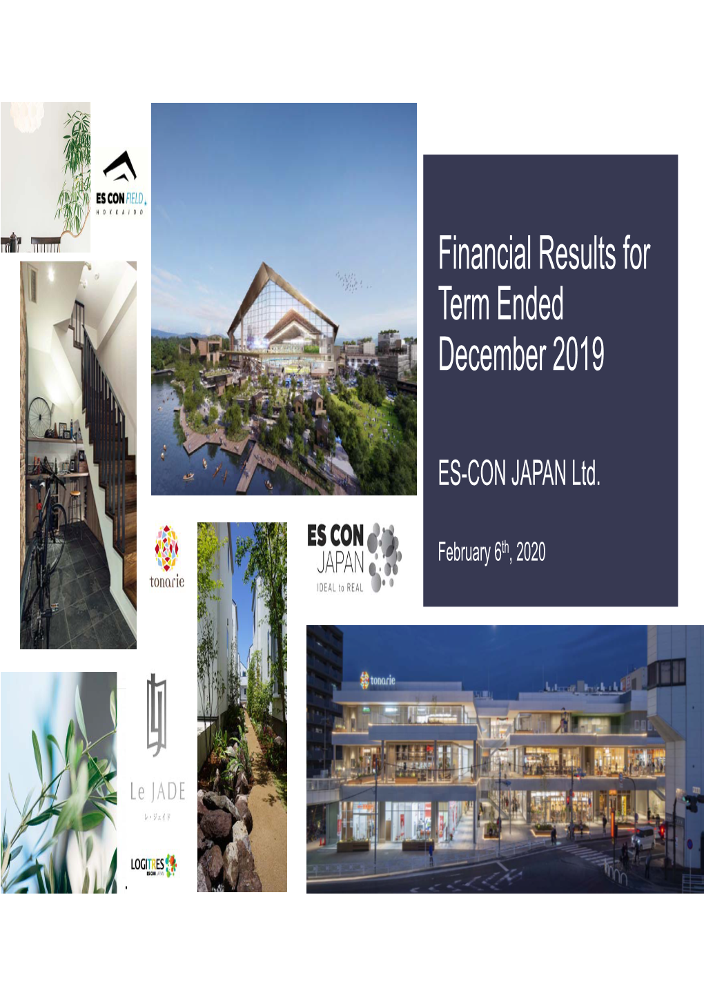 Financial Results for Term Ended December 2019