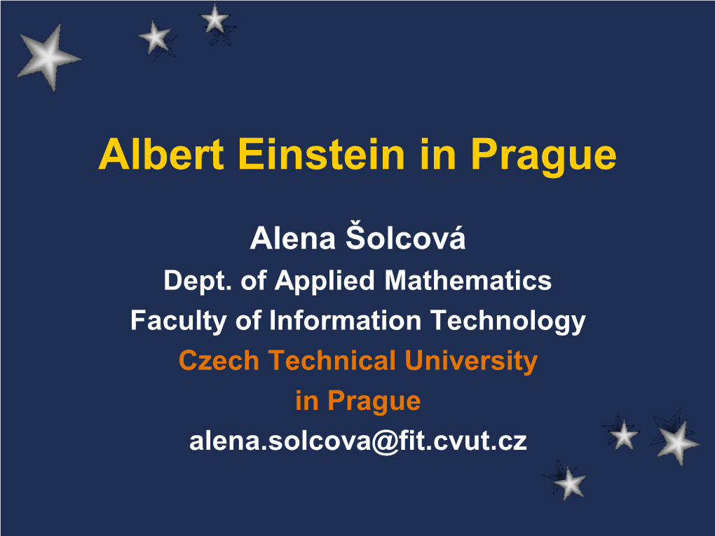 Albert Einstein in Prague