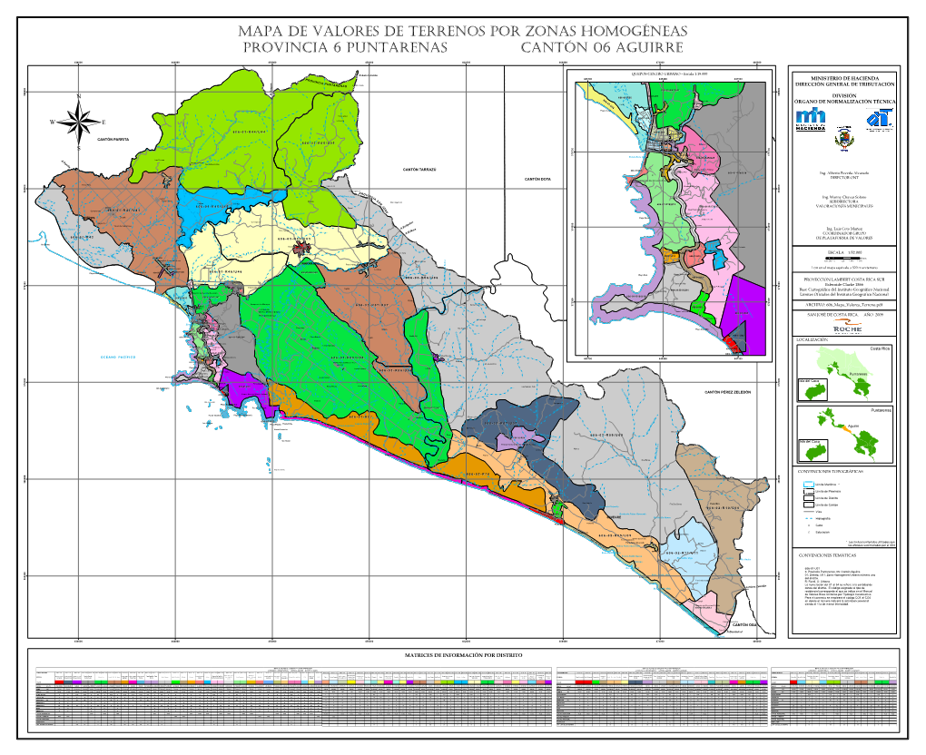 Mapa De Valores De Terrenos Por Zonas Homogéneas Provincia 6 Puntarenas