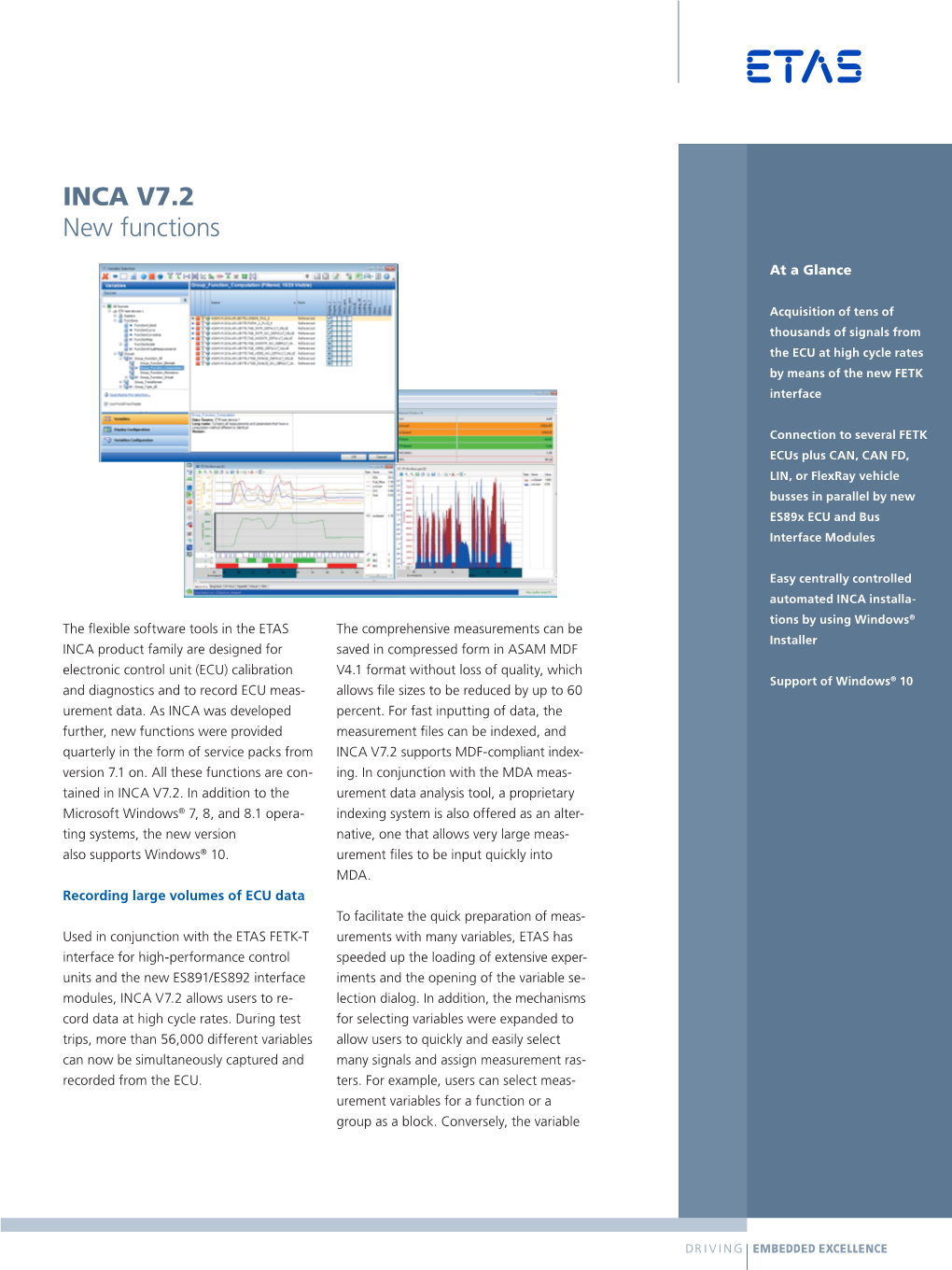 INCA V7.2 New Functions