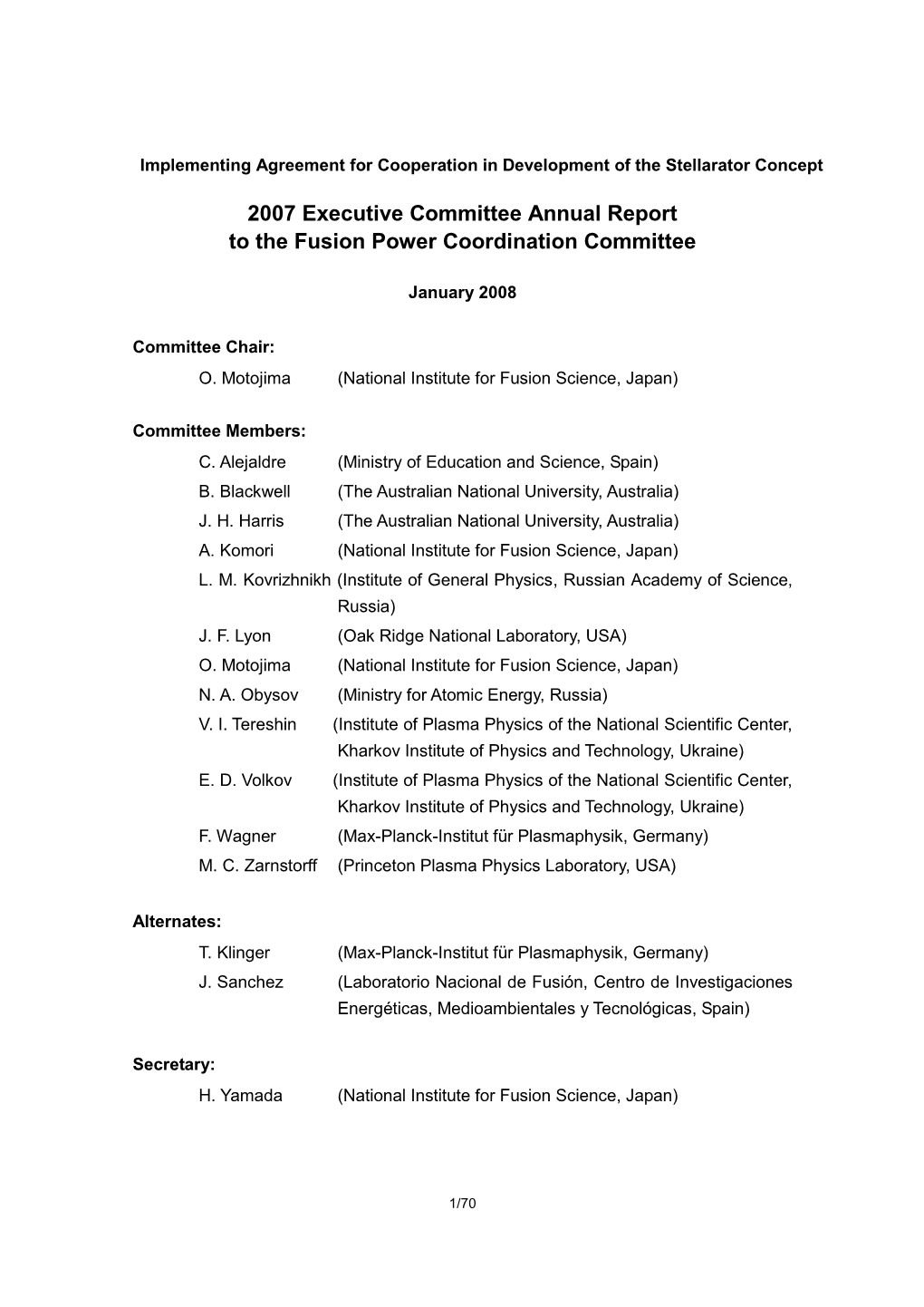 Stellarator Agreement