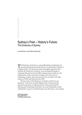 Sydney's Past – History's Future