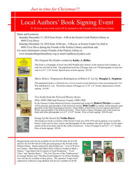 Local Authors' Book Signing Event