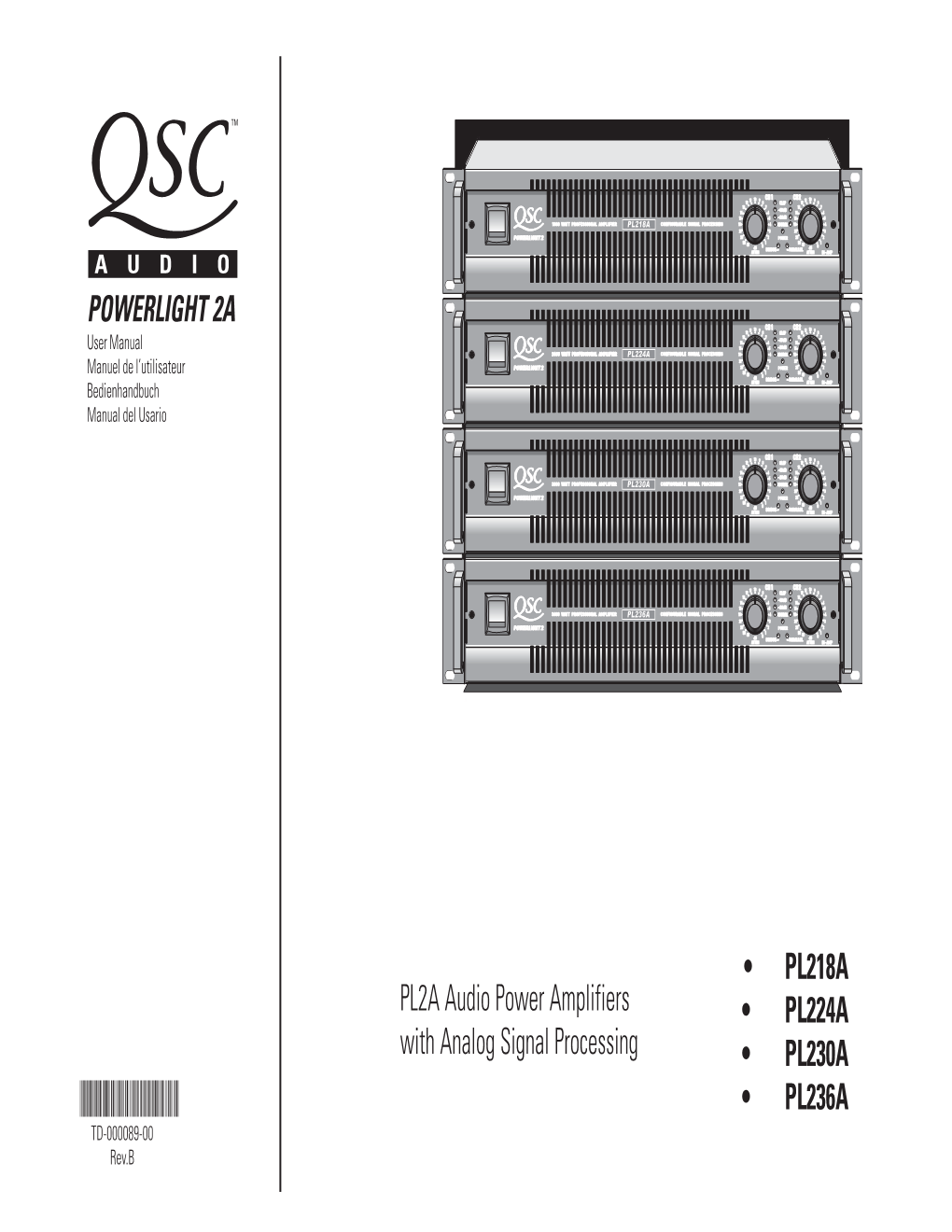 PL218A • PL224A • PL230A • PL236A PL2A Audio Power Amplifiers With