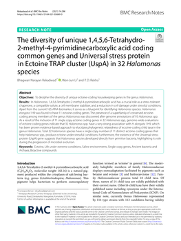 Downloaded Halomonas Elongata: High-Afnity Betaine Transport System and Choline- from NCBI Database