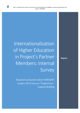 Internationalization of Higher Education in Project's Partner Members: Internal Survey