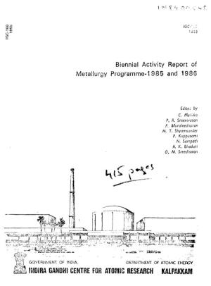 GANDHI CENTRE for Atomic RESEARCH Kalfai(KAM ICC-100 1988