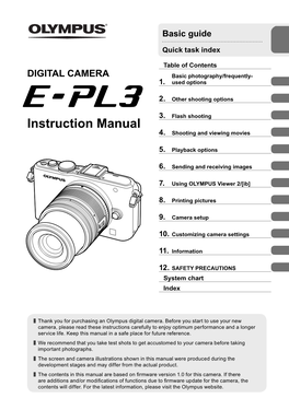 E-PL3 Instruction Manual