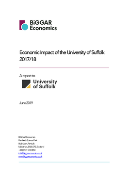 Economic Impact of the University of Suffolk 2017/18