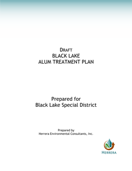 Black Lake Alum Treatment Plan