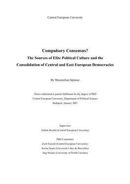 The Future of Consensus Democracy in Central and Eastern Europe