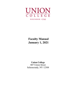 Faculty Manual January 1, 2021