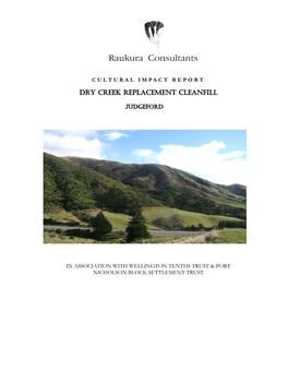 CULTURAL IMPACT REPORT Dry Creek Replacement Cleanfill