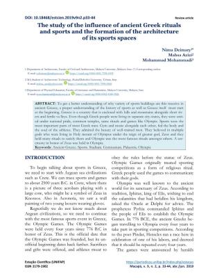 The Study of the Influence of Ancient Greek Rituals and Sports and the Formation of the Architecture of Its Sports Spaces