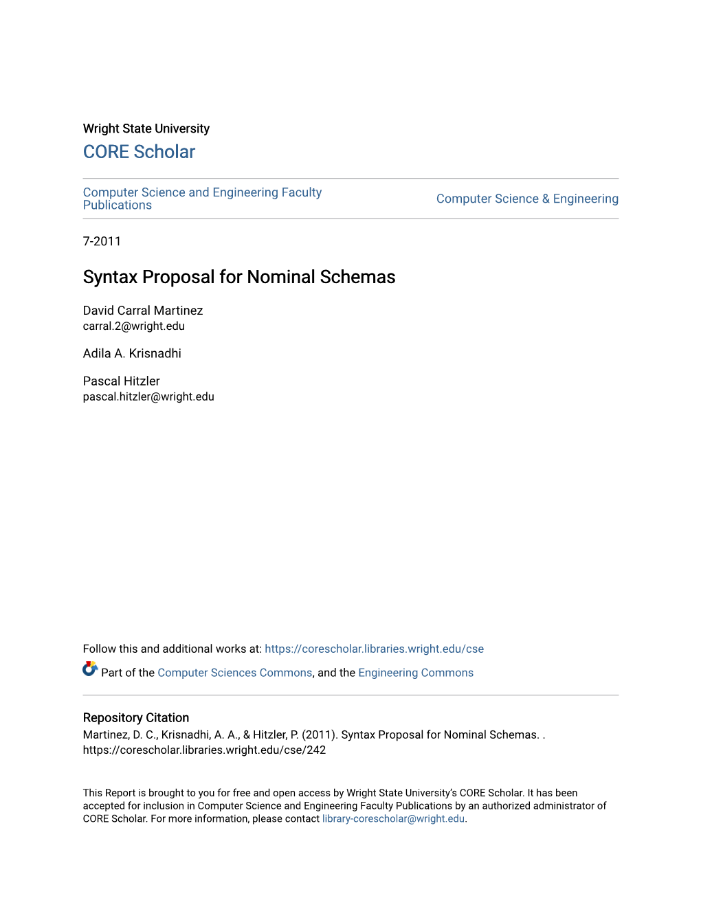 Syntax Proposal for Nominal Schemas