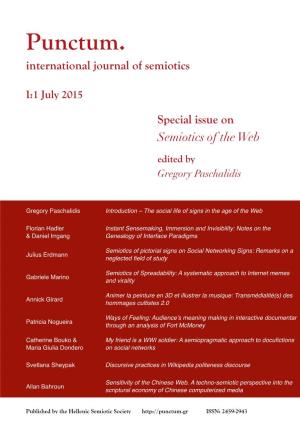 Punctum. International Journal of Semiotics