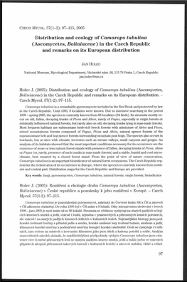 Distribution and Ecology of Camarops Tubulina (Ascomycetes, Boliniaceae) in the Czech Republic and Remarks on Its European Distribution