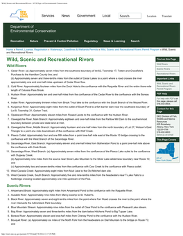 Wild, Scenic and Recreational Rivers - NYS Dept
