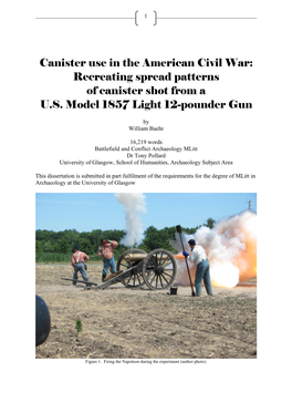 Canister Use in the American Civil War: Recreating Spread Patterns of Canister Shot from a U.S