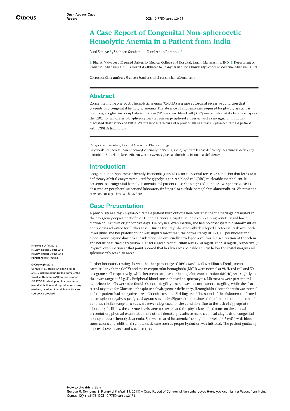 a-case-report-of-congenital-non-spherocytic-hemolytic-anemia-in-a