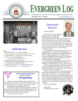 Compact Day Luncheon’S Guest Will Speak on the Salem Witch Trials of 1692
