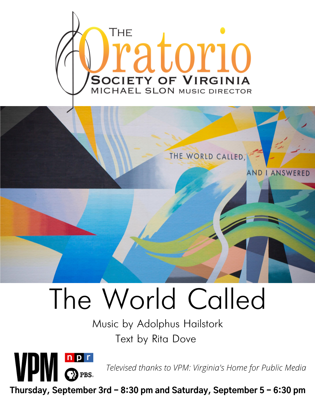 The World Called Music by Adolphus Hailstork Text by Rita Dove