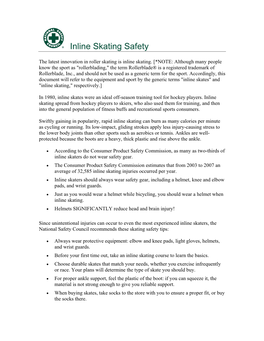 Inline Skating Safety