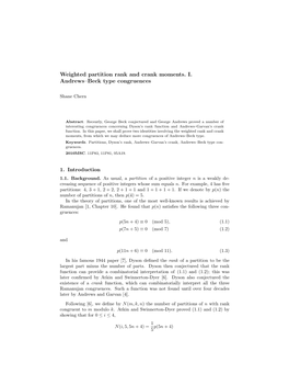 Weighted Partition Rank and Crank Moments. I. Andrews–Beck Type Congruences