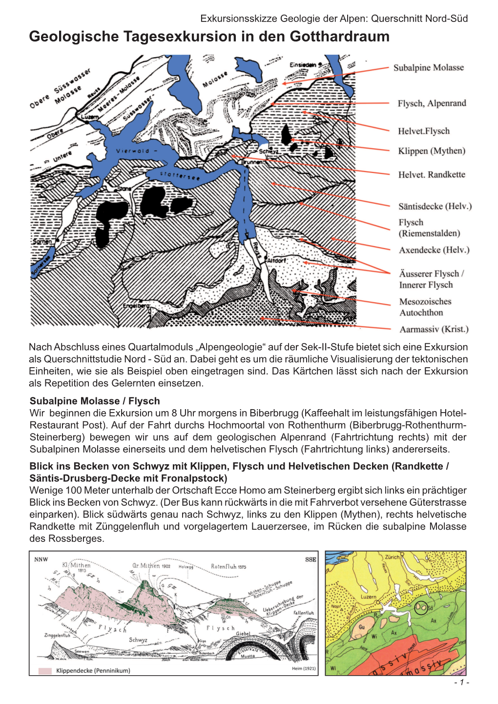 Geologische Tagesexkursion in Den Gotthardraum