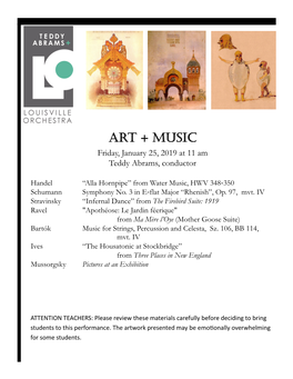 Art + Music Friday, January 25, 2019 at 11 Am Teddy Abrams, Conductor