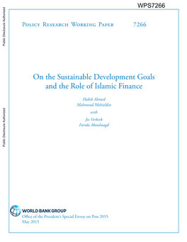 On the Sustainable Development Goals and the Role of Islamic Finance