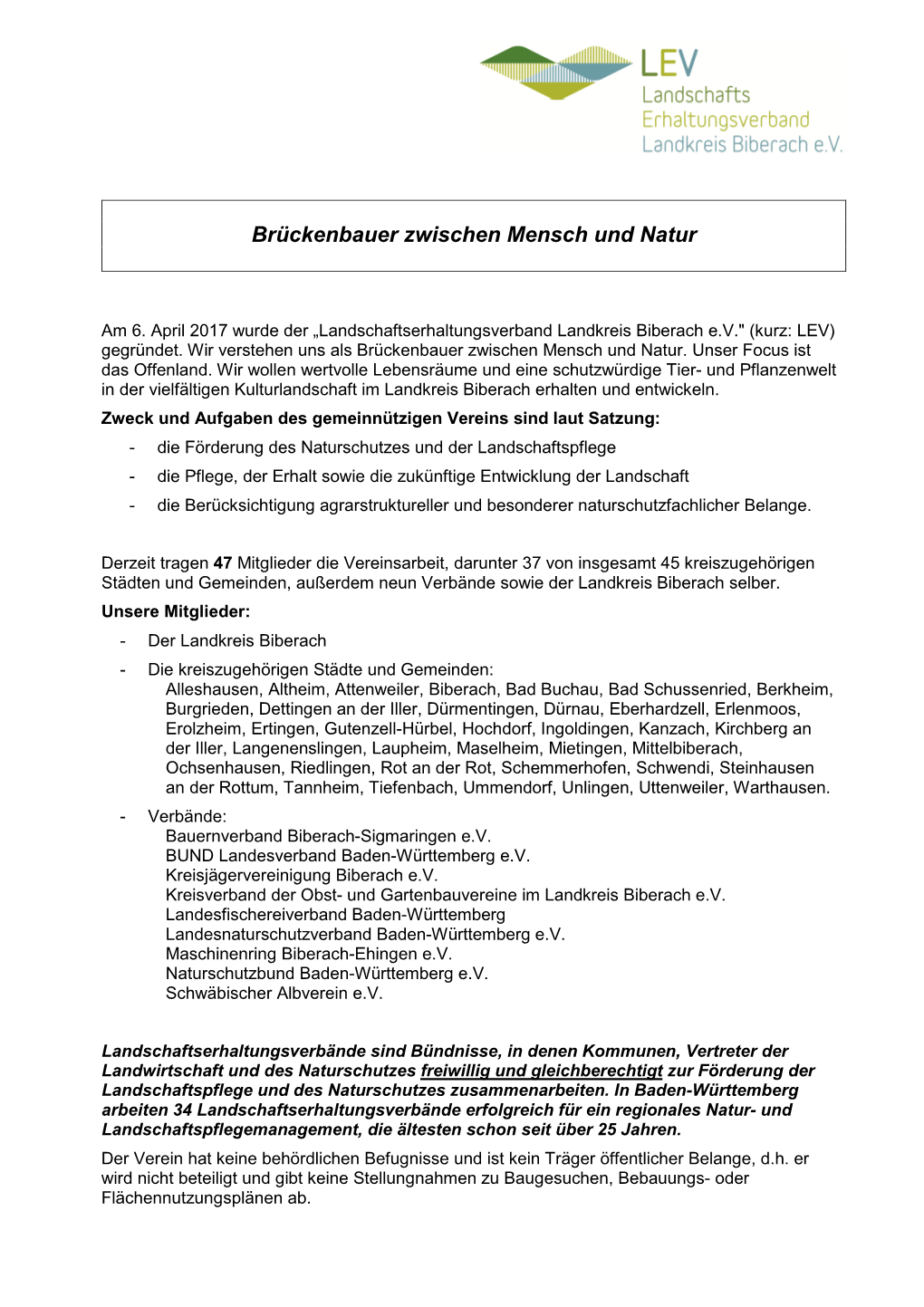 Infoblatt LEV Biberach