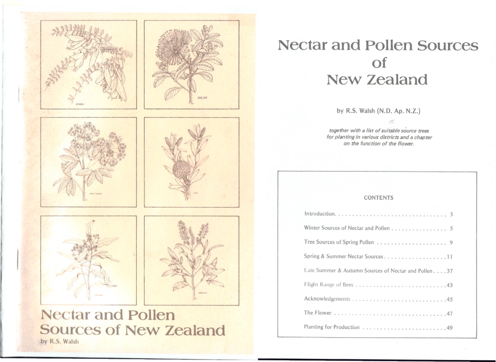 Nectar and Pollen Sources of New Zealand I