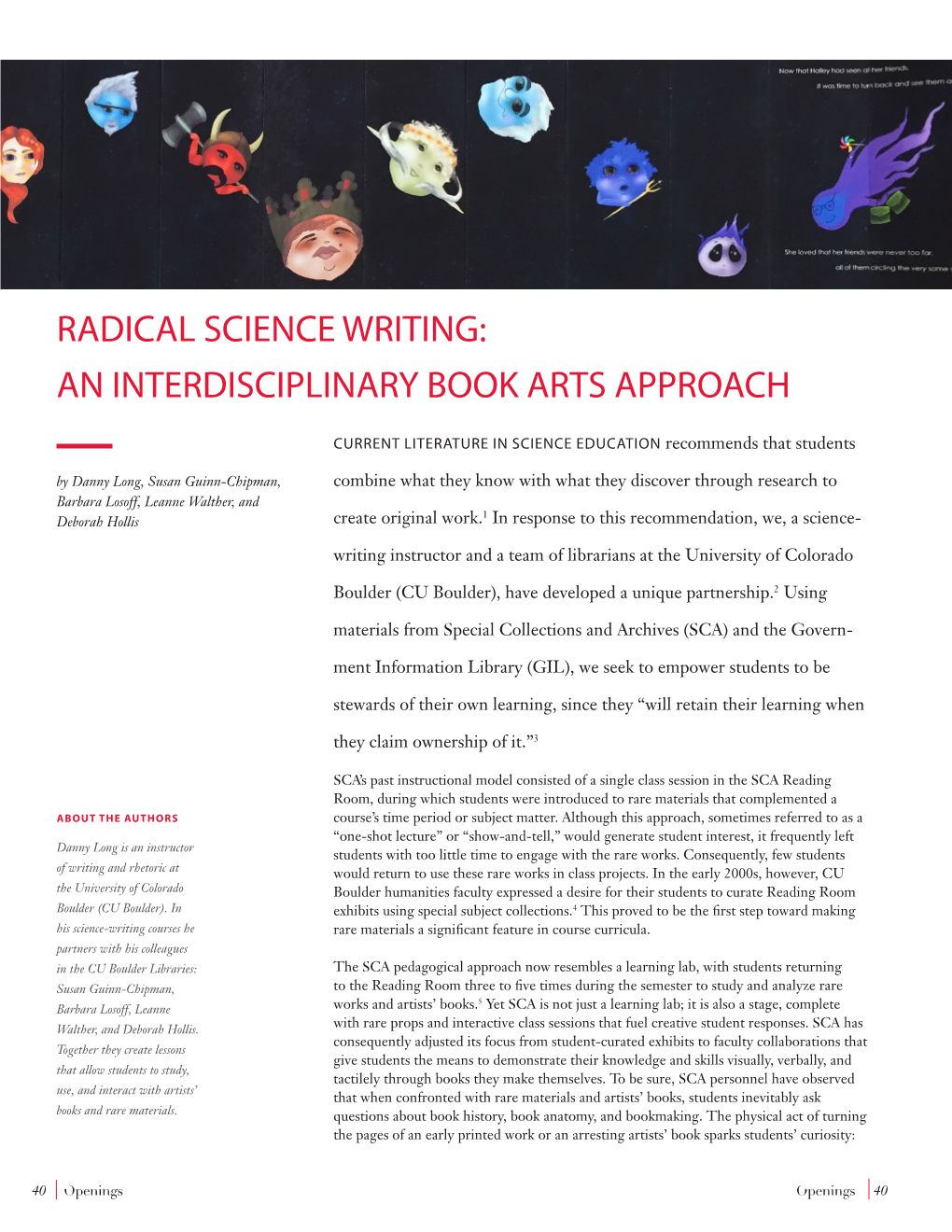 Radical Science Writing: an Interdisciplinary Book Arts Approach