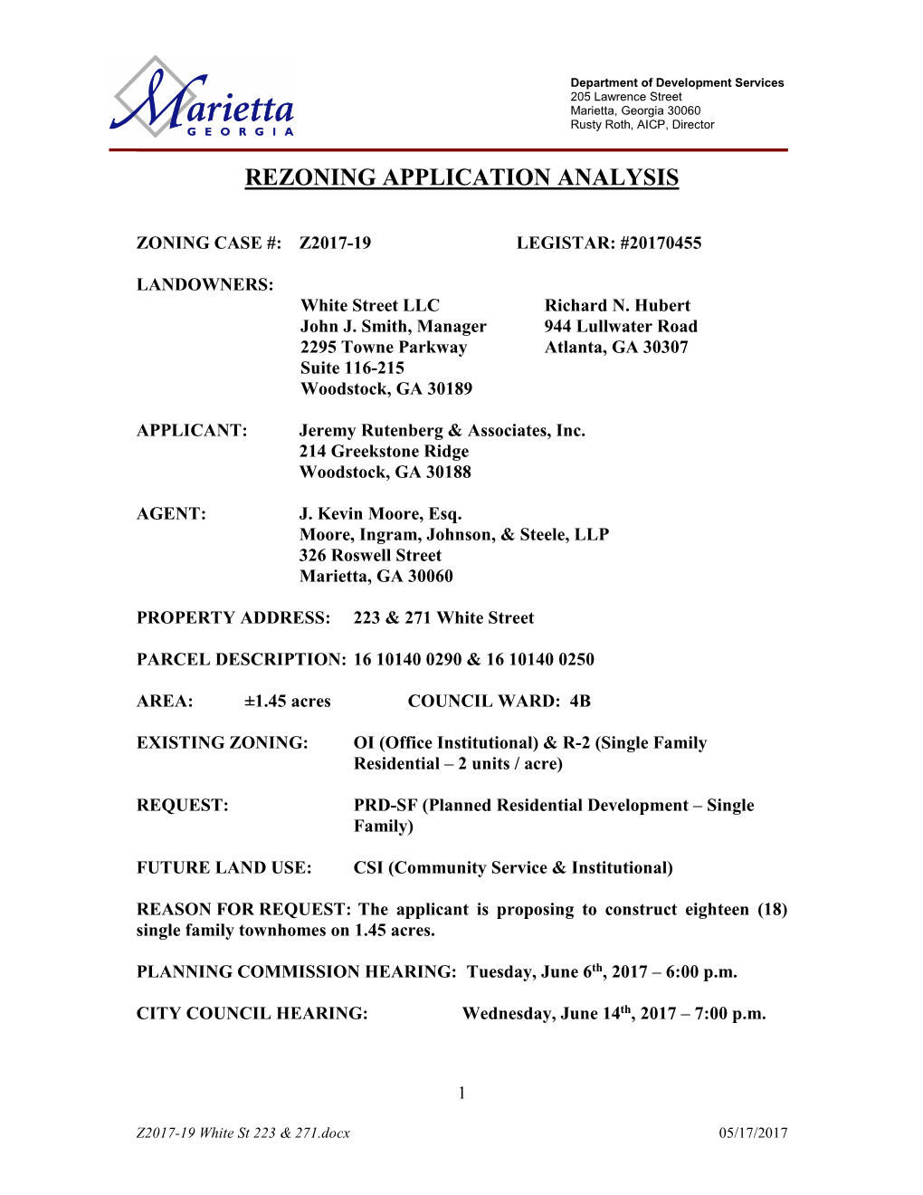 Rezoning Application Analysis