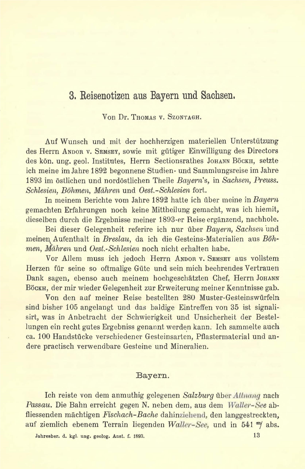 Jahresbericht Der K.Gl. Ungarischen Geologischen Anstalt Für 1893