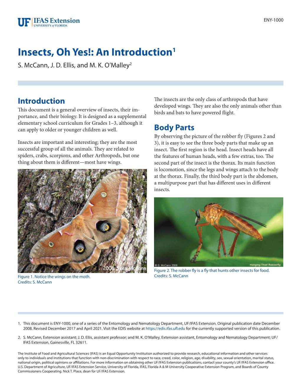 Insects, Oh Yes!: an Introduction1 S