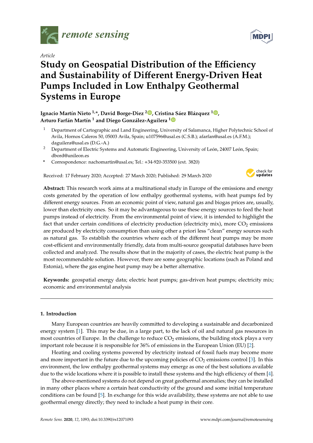 Study on Geospatial Distribution of the Efficiency and Sustainability of Different Energy-Driven Heat Pumps Included in Low Enth