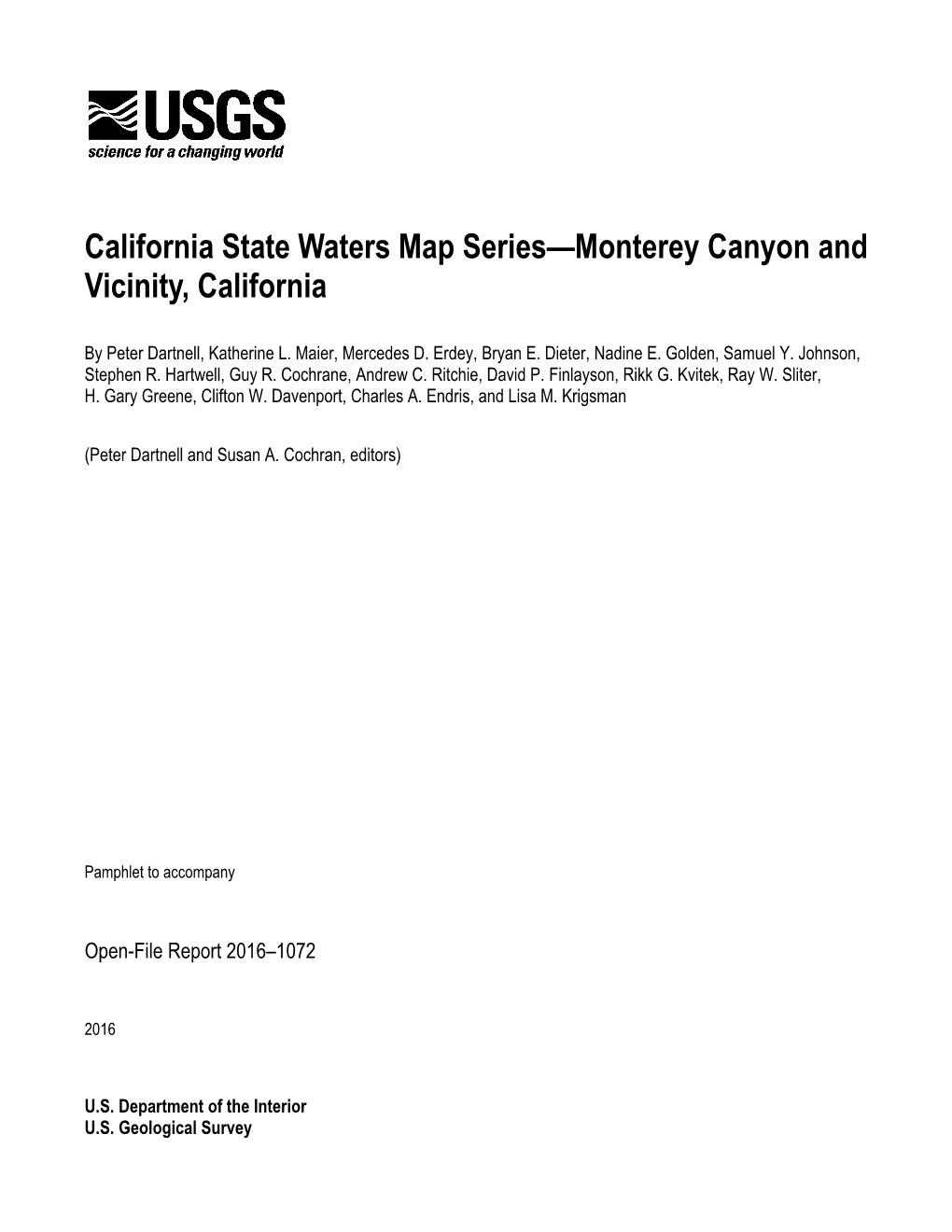 California State Waters Map Series—Monterey Canyon and Vicinity, California
