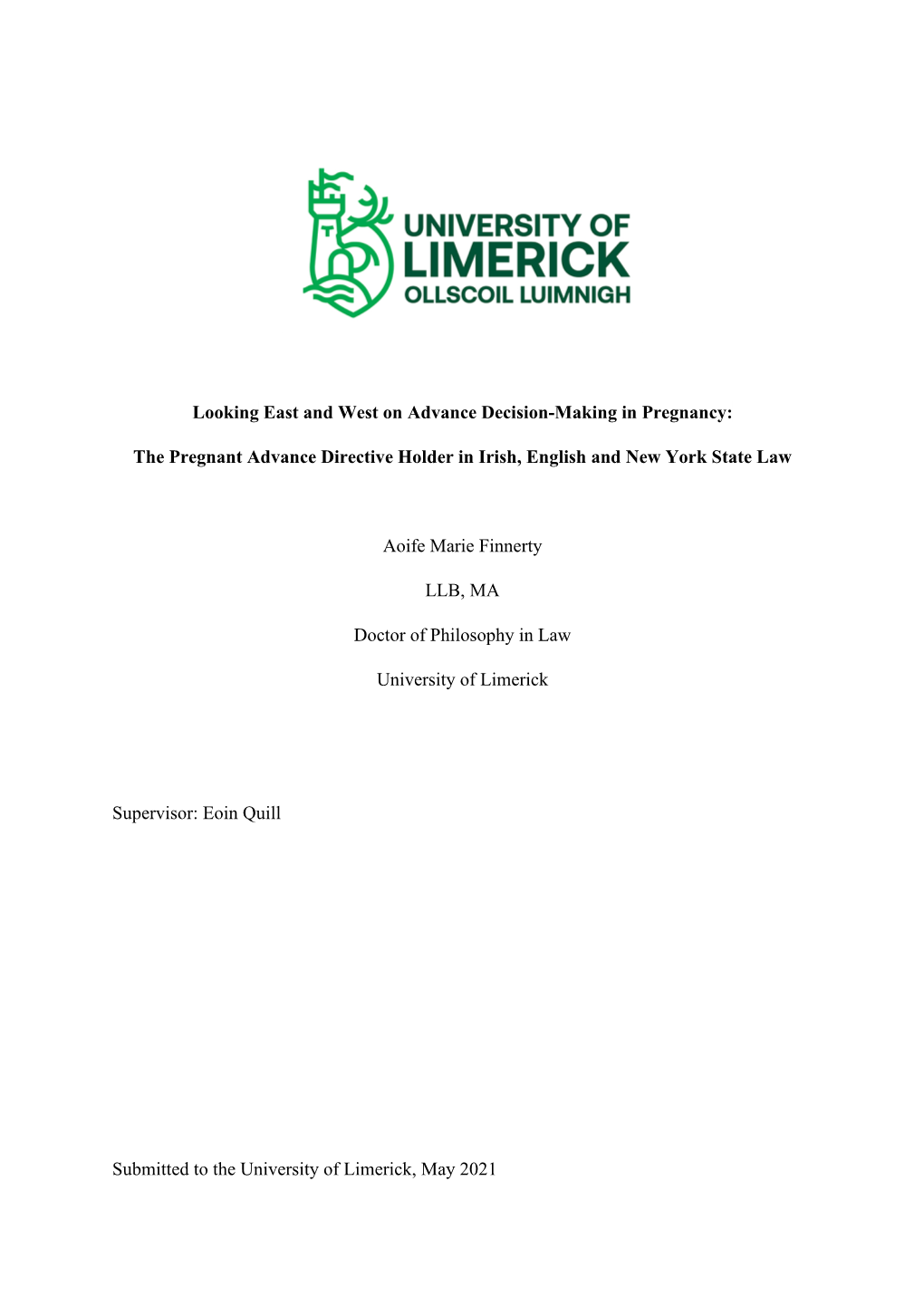 Looking East and West on Advance Decision-Making in Pregnancy: The