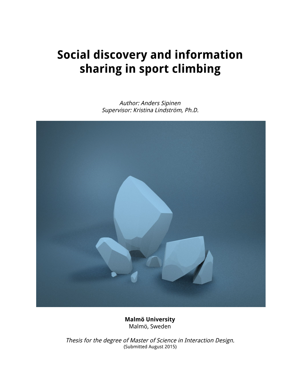 Social Discovery and Information Sharing in Sport Climbing